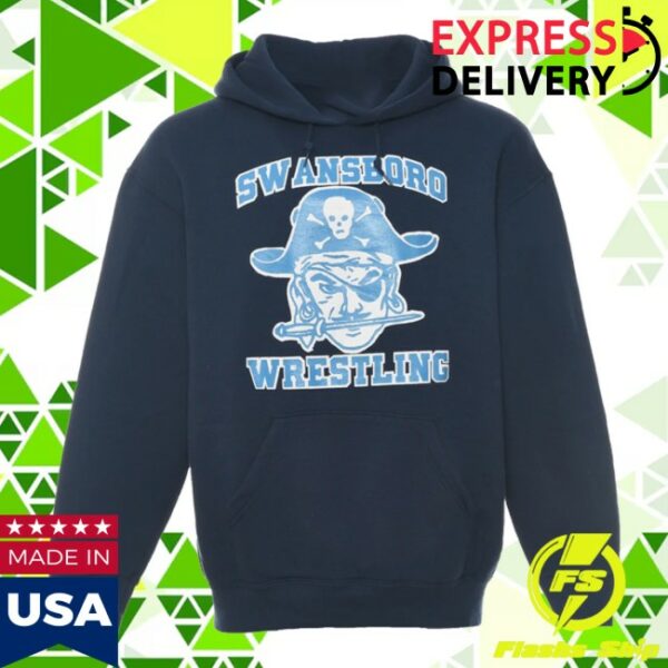 Beyond Retro Store Merch Swansboro Wrestling Printed Navy Hoodie