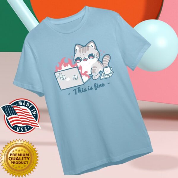 Shark Robot Store Merch This Is Fine Cat