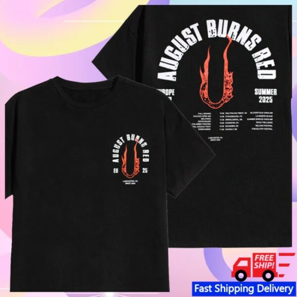 Impericon Store Merch August Burns Red Summer Tour 2025 T-Shirt