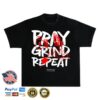 kenny proclaim merch store pray grind repeat black red graffiti t shirt w