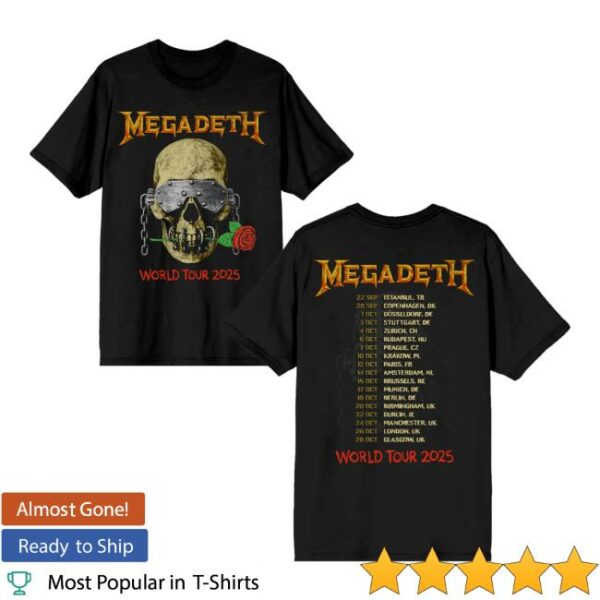 Megadeth Merch Store Master Of Death Itin Tee