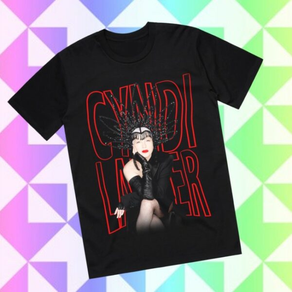 Cyndi Lauper Store Merch Black Photo T-Shirt