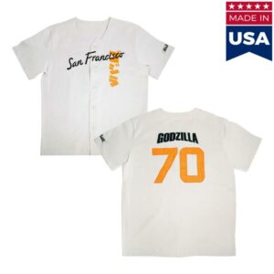 Godzilla Merch Store Godzilla Baseball Collection 70Th Anniversary San Francisco Jersey Godzilla Merch Store Godzilla Baseball Collection 70Th Anniversary San Francisco Jersey