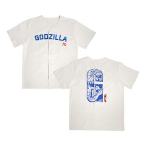 Godzilla Merch Store Godzilla Baseball Collection Cream Jersey Godzilla Merch Store Godzilla Baseball Collection Cream Jersey