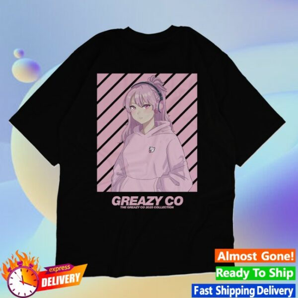 Greazy Store Merch Anime Black Tee