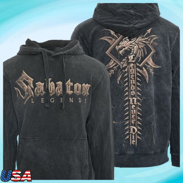 Sabaton Store Merch Dragon Spine Vintage Hoodie