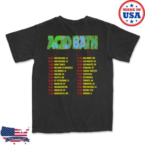 Acidbath Official Store Merch Comfort Colors Tour Shirt