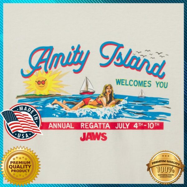 Academy Museum Store Store Merch Jaws Amity Island Ringer Tee