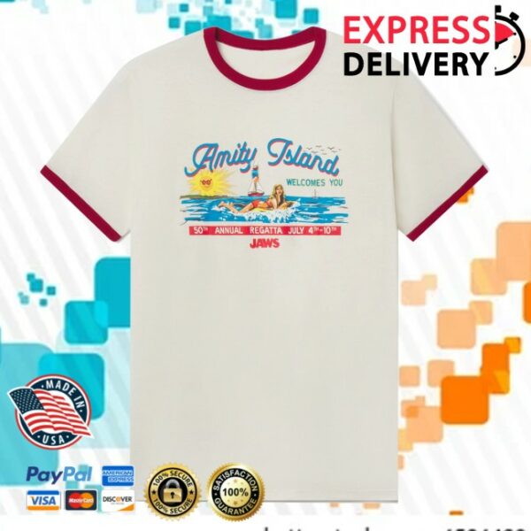Academy Museum Store Store Merch Jaws Amity Island Ringer Tee