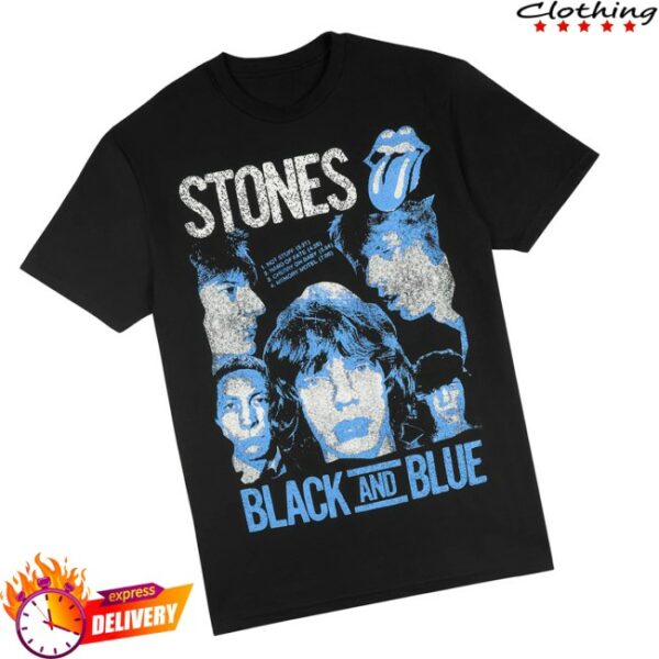 The Rolling Stones Shop Store Merch Black And Blue Black Tee