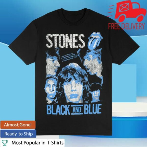 The Rolling Stones Shop Store Merch Black And Blue Black Tee
