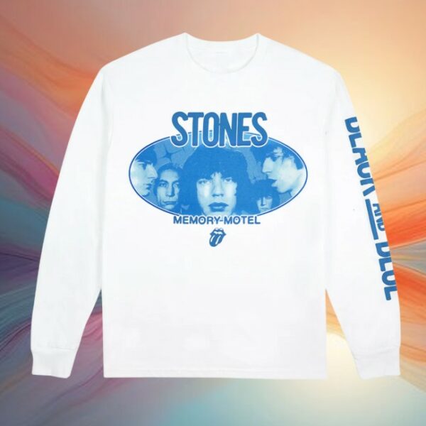 The Rolling Stones Shop Store Merch Black And Blue White Longsleeve T-Shirt