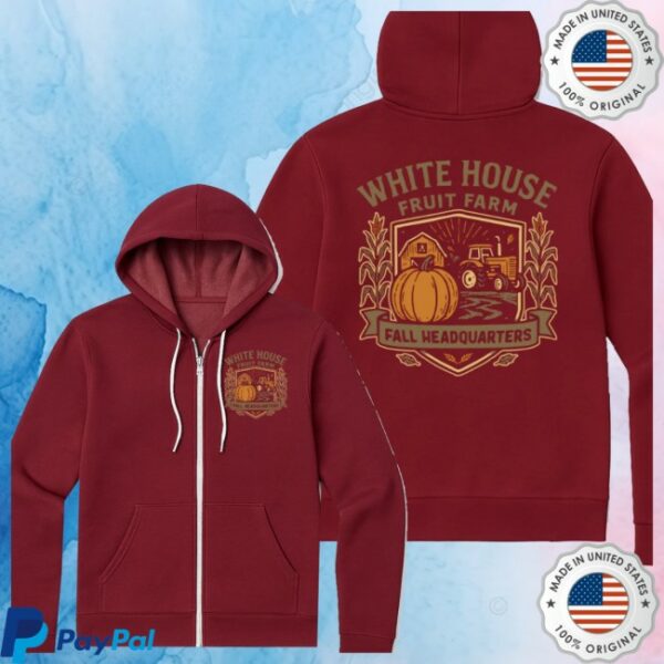 Youngstown Clothing Co Store Merch White House Fruit Farm Fall Headquarters Zip Hoodie