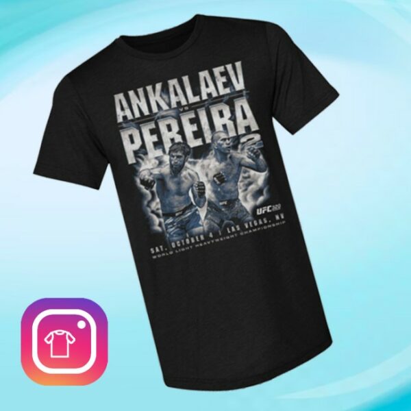 500 Level Store Merch Ufc 320 Pereira Vs Ankalaev Vintage White Shirt