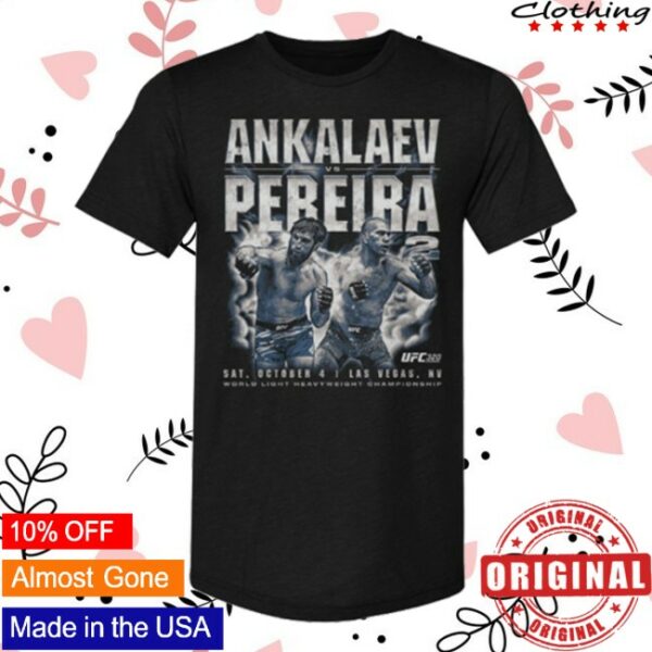 500 Level Store Merch Ufc 320 Pereira Vs Ankalaev Vintage White Shirt