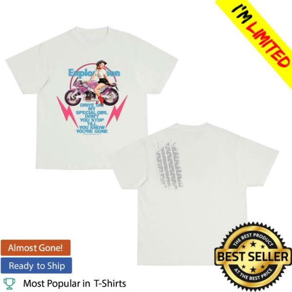 Ceecla Merch Store Motorcycle Girl T-Shirt In White