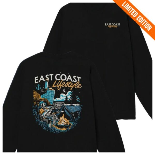 Eastcoastlifestyle Store Merch Campfire Skeleton Long Sleeve