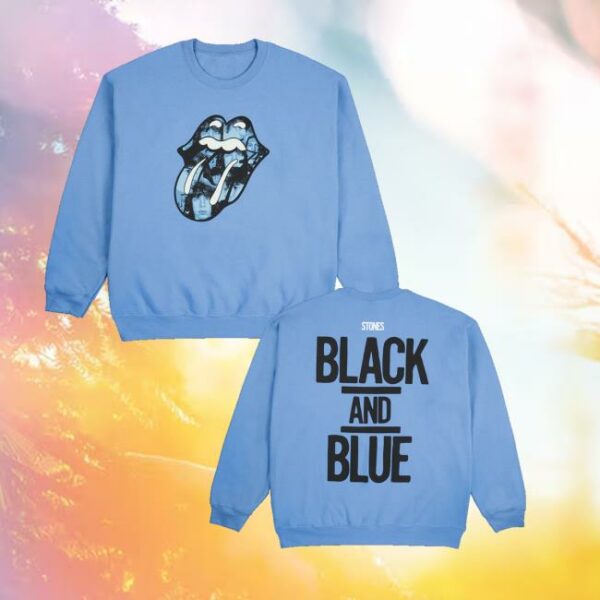 The Rolling Stones Shop Merch Black And Blue Crewneck