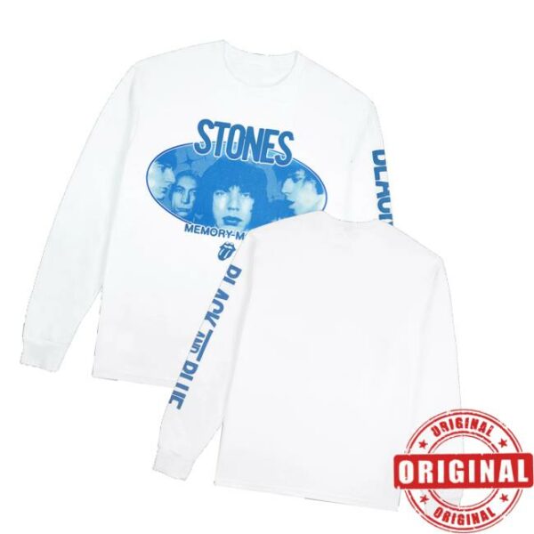 The Rolling Stones Shop Merch Black And Blue White Longsleeve T-Shirt