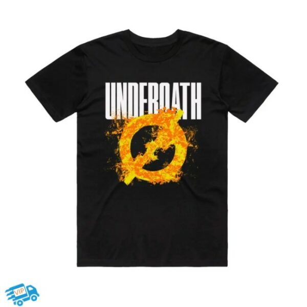 Twisted Thread Store Merch Underoath Symbol On Fire Black T-Shirt
