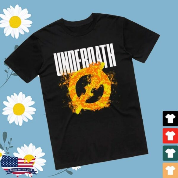 Twisted Thread Store Merch Underoath Symbol On Fire Black T-Shirt