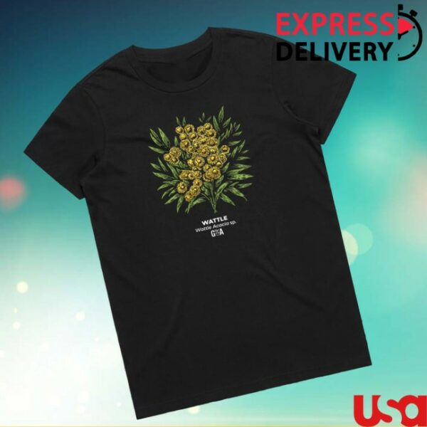 Gardening Australia Store Merch Wattle Acacia Sp Coloured Women’s Tee Black