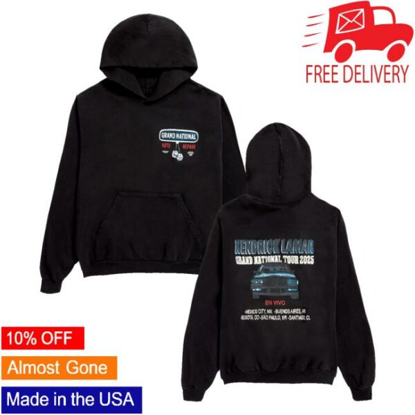 Grand National Tour Merch Store Kendrick Lamar Auto Repair Latam Hoodie
