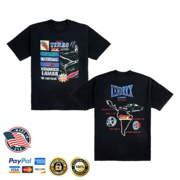 Grand National Tour Merch Store Kendrick Lamar Hey Now Pay Now Latam T-Shirt