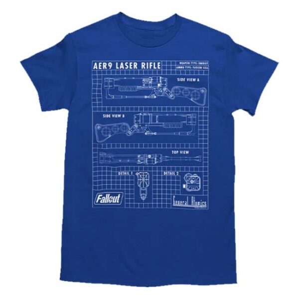 Bethesda Merch Store Fallout Laser Rifle Schematics Tee
