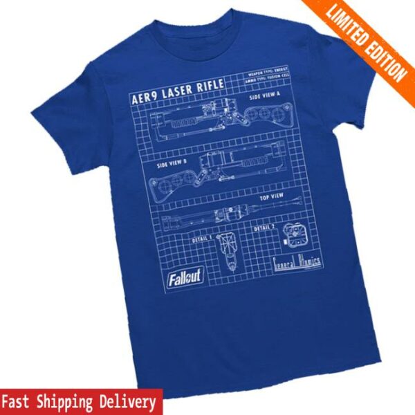 Bethesda Merch Store Fallout Laser Rifle Schematics Tee