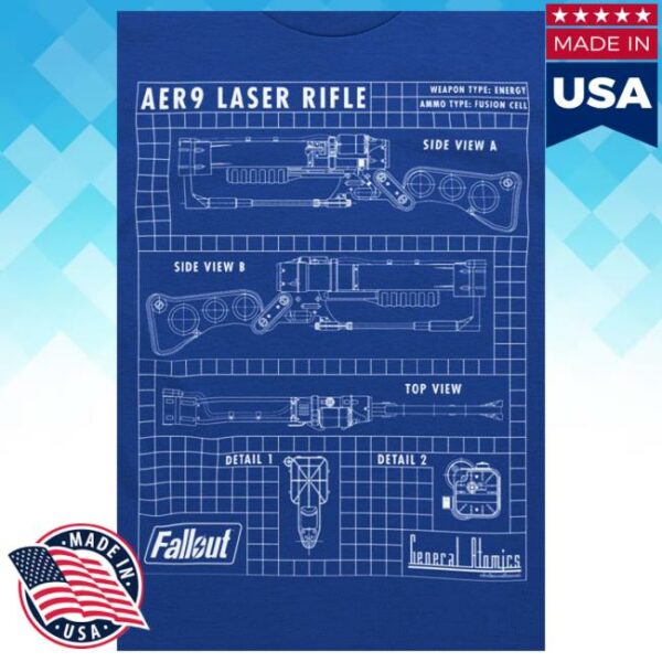 Bethesda Merch Store Fallout Laser Rifle Schematics Tee