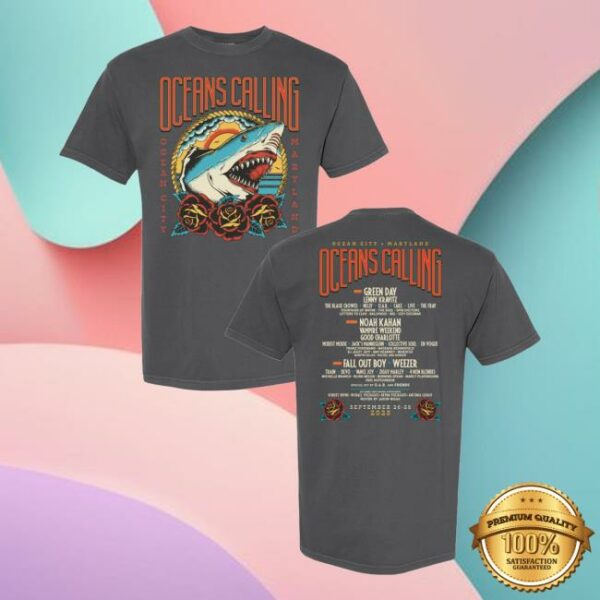 Oceans Calling Merch Store Shark Lineup Tee
