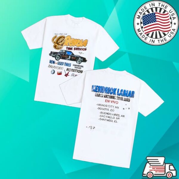 Grand National Tour Merch Store Kendrick Lamar Gloria Tire Service Latam T-Shirt