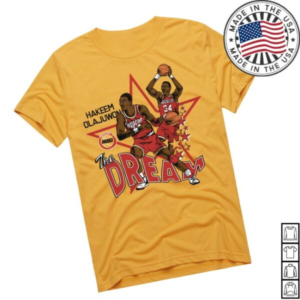 Rockets Shop Store Men’s Houston Rockets Homage Hwc Hakeem Olajuwon The Dream T-Shirt