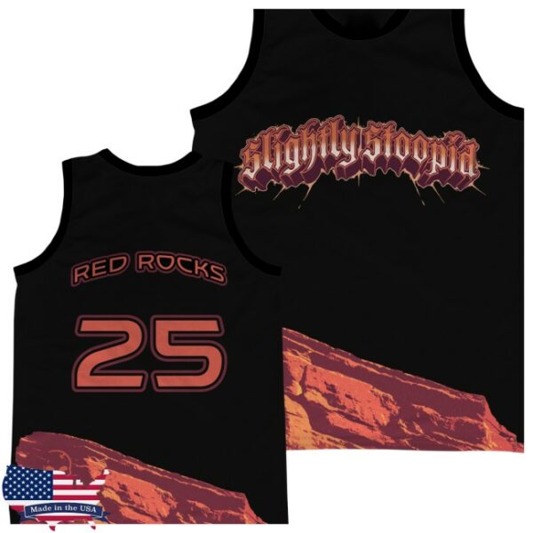 Slightly Stoopid Store Merch 2025 Red Rocks Basketball Jersey