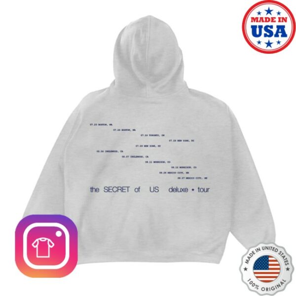 Gracie Abrams Store Merch Secret Tour Heather Grey Star Hoodie