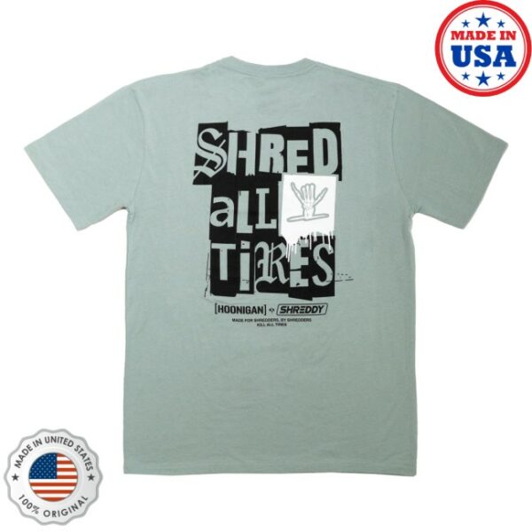 Hoonigan Store Merch Hoonigan X Shreddy Shred All Tires Short Sleeve T-Shirt