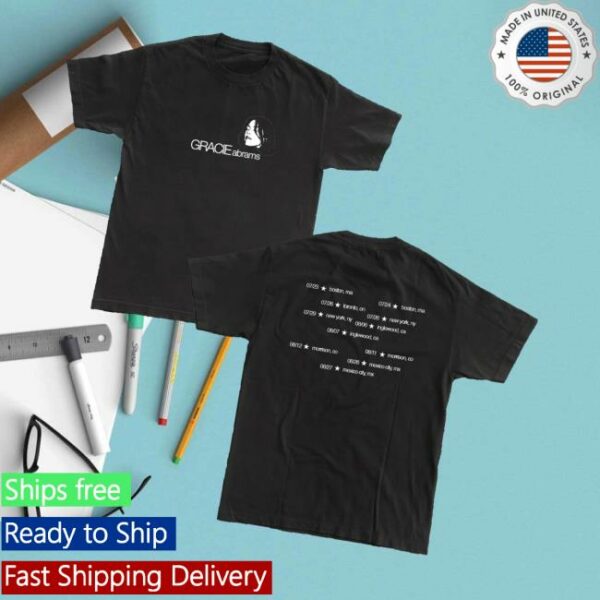 Gracie Abrams Merch Store Tsou Deluxe Tour Black Dateback T-Shirt