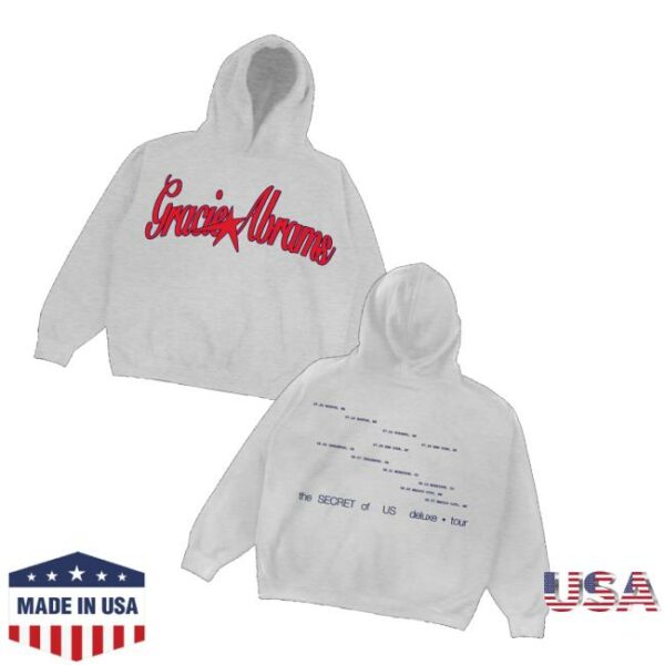 Gracie Abrams Merch Store Secret Tour Heather Grey Star Hoodie