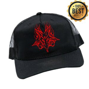 Blackcraftcult Store Merch Red Baphomet Trucker Hat
