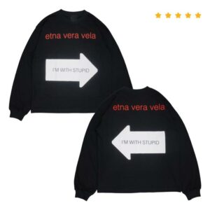 Etnaveravela Merch Store I’m With Stupid Longsleeve Black Etnaveravela Merch Store I’m With Stupid Longsleeve Black