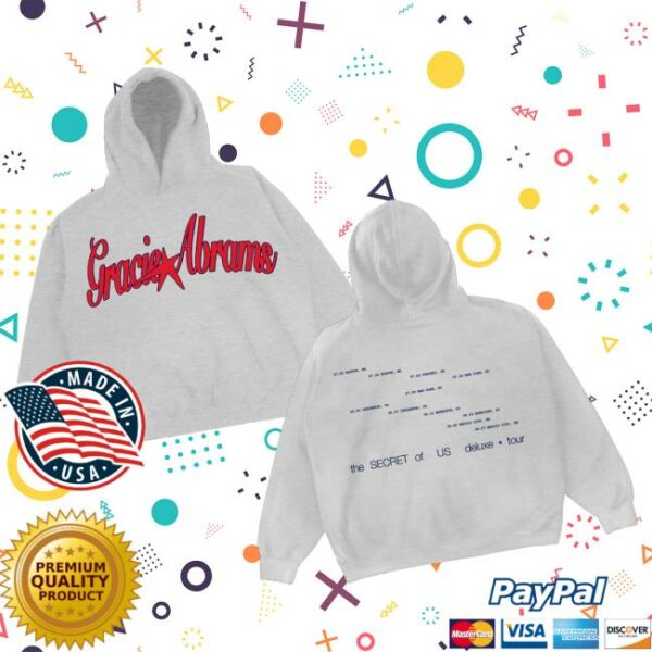 Gracie Abrams Merch Secret Tour Heather Grey Star Hoodie