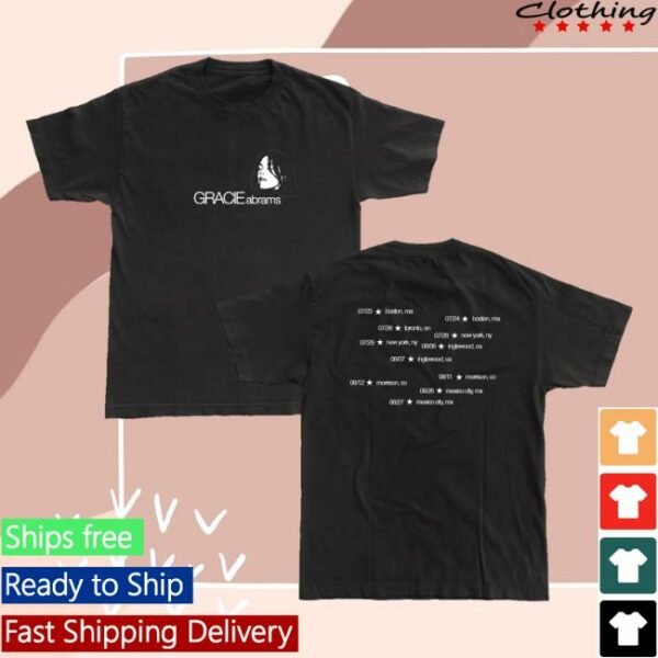 Gracie Abrams Merch Tsou Deluxe Tour Black Dateback T-Shirt
