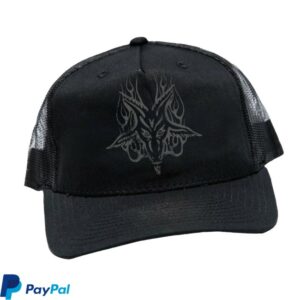 Blackcraftcult Store Merch Grey Baphomet Trucker Hat