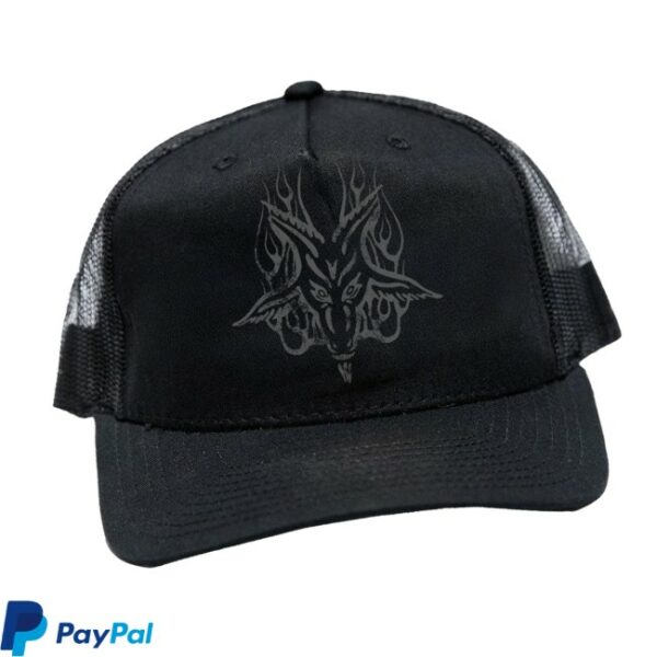 Blackcraftcult Store Merch Grey Baphomet Trucker Hat