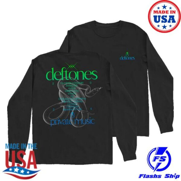 Deftones Shop Merch Est 1988 Snake Mesh Private Music Tracklist Long Sleeve