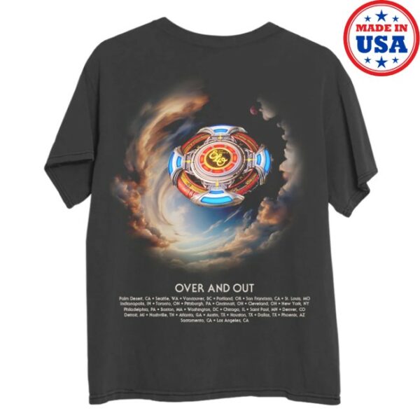Jeff Lynne’s Elo Store Merch Spaceship Sky Us 2024 Tour T-Shirt