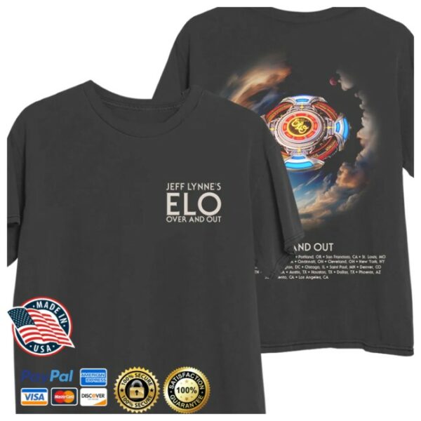Jeff Lynne’s Elo Store Merch Spaceship Sky Us 2024 Tour T-Shirt