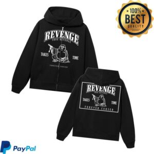 Revenge Merch Store Tru Revenge Zip Black White Zip Up Hoodie