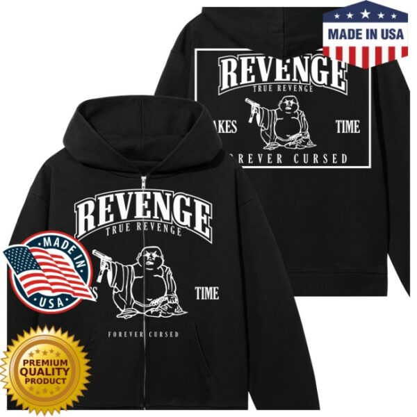 Revenge Store Merch Tru Revenge Zip Black White Hoodie